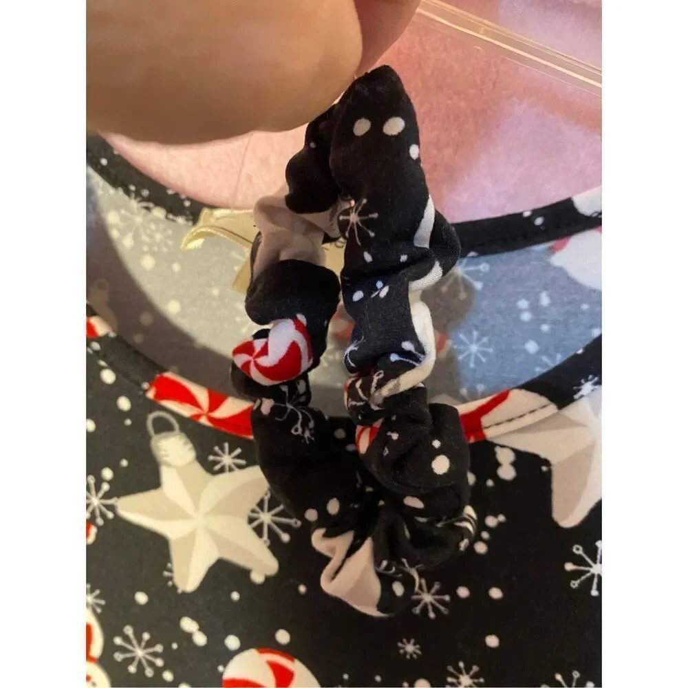 NWT no comment girls black snowman star candy dress with scrunchie S/L